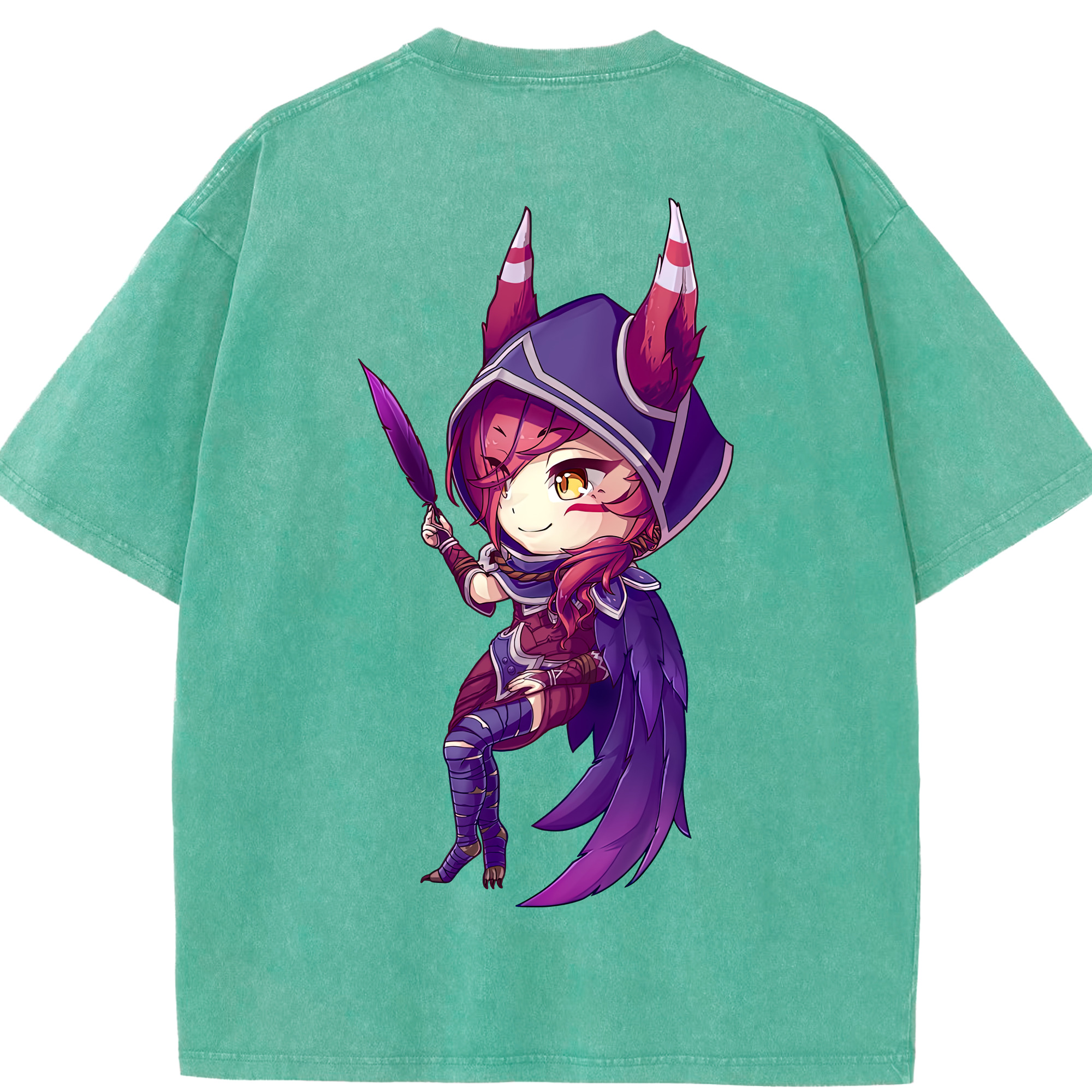 リーグ・オブ・レジェンド League of Legends LOL 綿100% ヴィンテージ風 半袖Tシャツ（背面プリント）